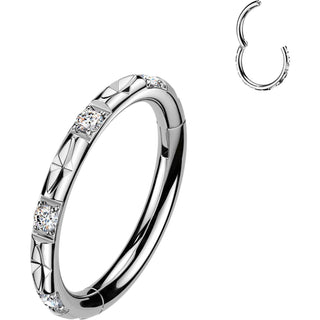 Titanium Ring Outward Facing Facet Cuts Zirconias Clicker