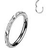 Titanium Ring Facet Cuts Triple Zirconia Clicker