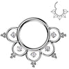 Titan Ring Filigran Zirkonias und Kugeln Segment 