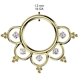Titan Ring Filigran Zirkonias und Kugeln Segment 