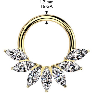 Titan Ring Zirkonia Marquise Schliff Fächer Segment 