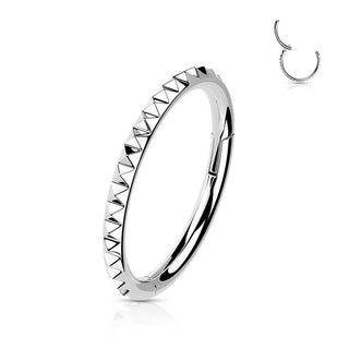 Titanium Ring Pyramid Cut Clicker