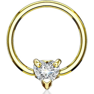 Ring Heart Zirconia Captive Bead