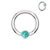 Ring Ball Flat Zirconia Silver Captive Bead