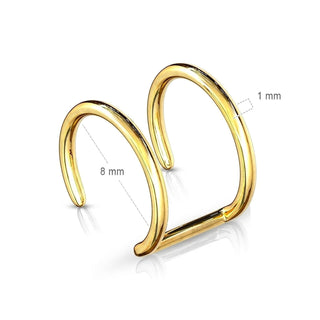 Fake Ear Piercing Double Line Bendable