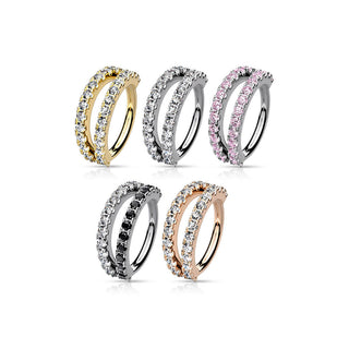 Ring Zirconia Double Line Bendable