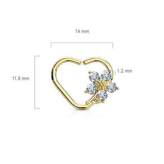 Ring Herz Blume Zirkonia Biegbar