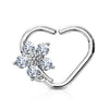 Ring Herz Blume Zirkonia Biegbar