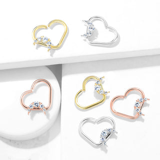 Ring Herz Mond Zirkonia Biegbar