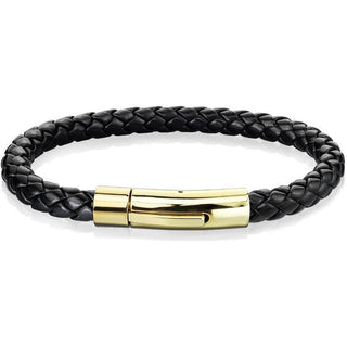 Armband Schwarz Geflochten Gold Verschluss