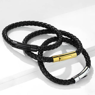 Armband Schwarz Geflochten Schwarz Verschluss