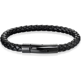 Armband Schwarz Geflochten Schwarz Verschluss