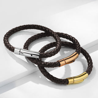 Armband Braun Geflochten Roségold Verschluss
