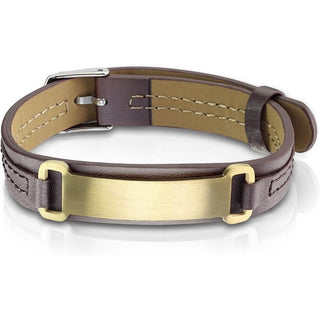 Armband Braun Gravurschild Gold