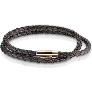 Armband Doppelreihe Braun Geflochten Roségold Verschluss Magnet