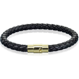Armband Schwarz Geflochten Gold Verschluss Magnet