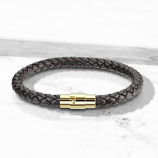 Armband Braun Geflochten Gold Verschluss Magnet