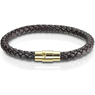 Armband Braun Geflochten Gold Verschluss Magnet