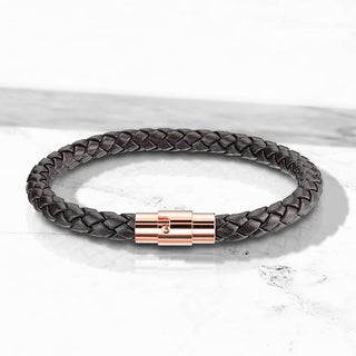 Armband Braun Geflochten Roségold Verschluss Magnet