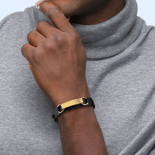 Armband Schwarz Gold Kreuz Vaterunser