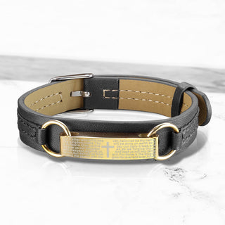 Armband Schwarz Gold Kreuz Vaterunser