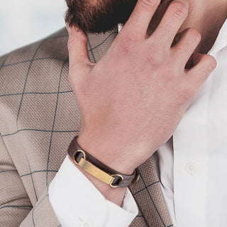 Armband Braun Kreuz Gold Vaterunser