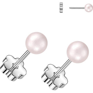 Earring pearl with flower back 1 pair