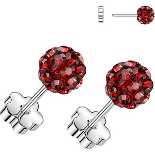 Earring pave crystal ball 1 pair