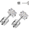 Stud Earring zirconia prong setting