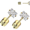 Stud Earring zirconia prong setting
