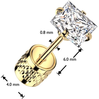 Stud Earring zirconia prong setting