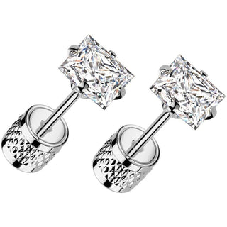 Stud Earring zirconia prong setting