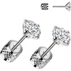 Stud Earring round zirconia prong setting