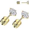 Stud Earring round zirconia prong setting
