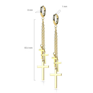 Ohrring Kette Kreuz beweglich Clicker