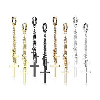 Ohrring Kette Kreuz beweglich Clicker