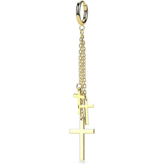 Ohrring Kette Kreuz beweglich Clicker