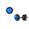 Ohrstecker Opal Rund Schwarz