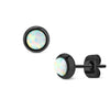 Ohrstecker Opal Rund Schwarz