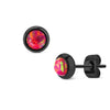 Ohrstecker Opal Rund Schwarz