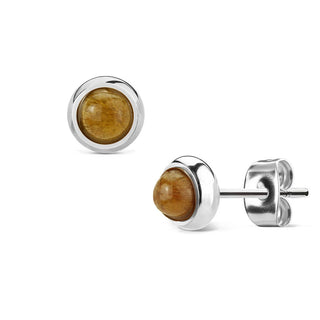 Ohrstecker Halbedelstein Rund