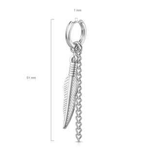 Ohrring Feder Kette beweglich Clicker