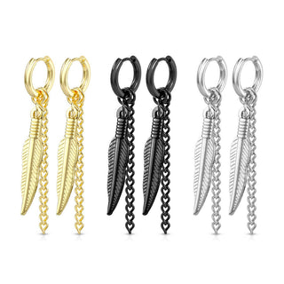 Ohrring Feder Kette beweglich Clicker
