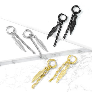 Ohrring Feder Kette beweglich Clicker