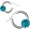 Earring 316L Hoop Earrings Colored Crystal Ball 1 Pair