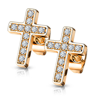 Ohrstecker Kreuz Zirkonia