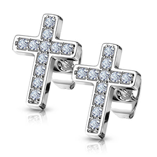 Ohrstecker Kreuz Zirkonia