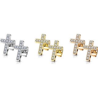 Ohrstecker Kreuz Zirkonia