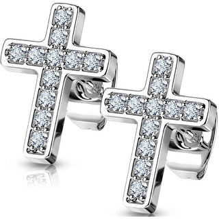 Ohrstecker Kreuz Zirkonia
