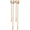 Ohrstecker Zirkonia Rund Kette beweglich